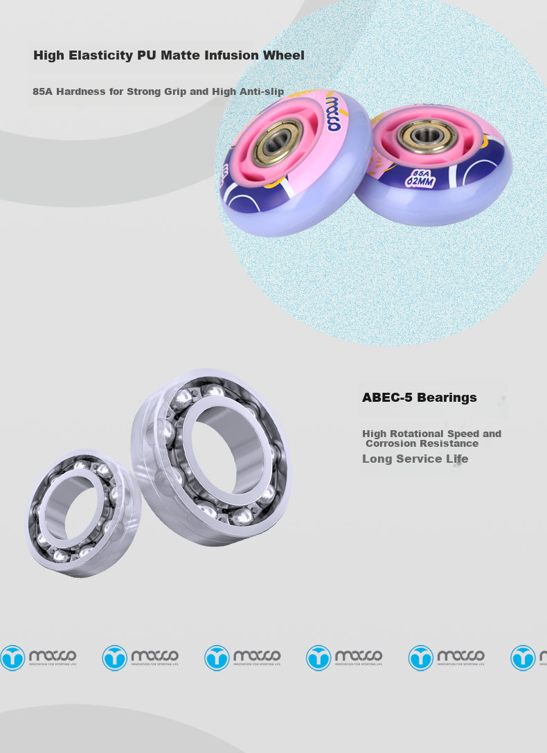 Migao Roller Skates for Children, Inline Skates for Girls, Beginner's Roller Skates for Primary And Secondary School Students, Inline Roller Skates, S3 Set in Pink, Size L 7