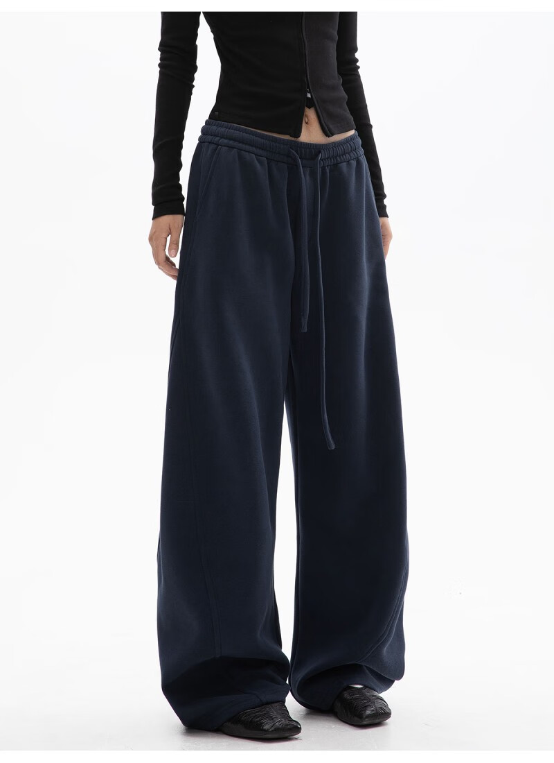 ICH MODE Women's American Style Casual Pants Spring Autumn New Sports Sweatpants Loose Straight-Leg Versatile Wide-Leg Pants Black L 7