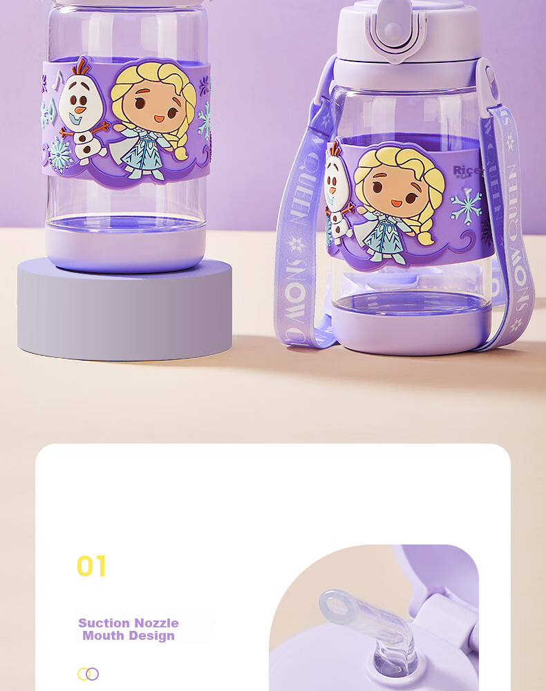 Disney Kids Water Bottle with Straw High-Temperature Resistant Tritan Plastic Spill-Proof Cup for Boys and Girls Elementary School Summer Use 2