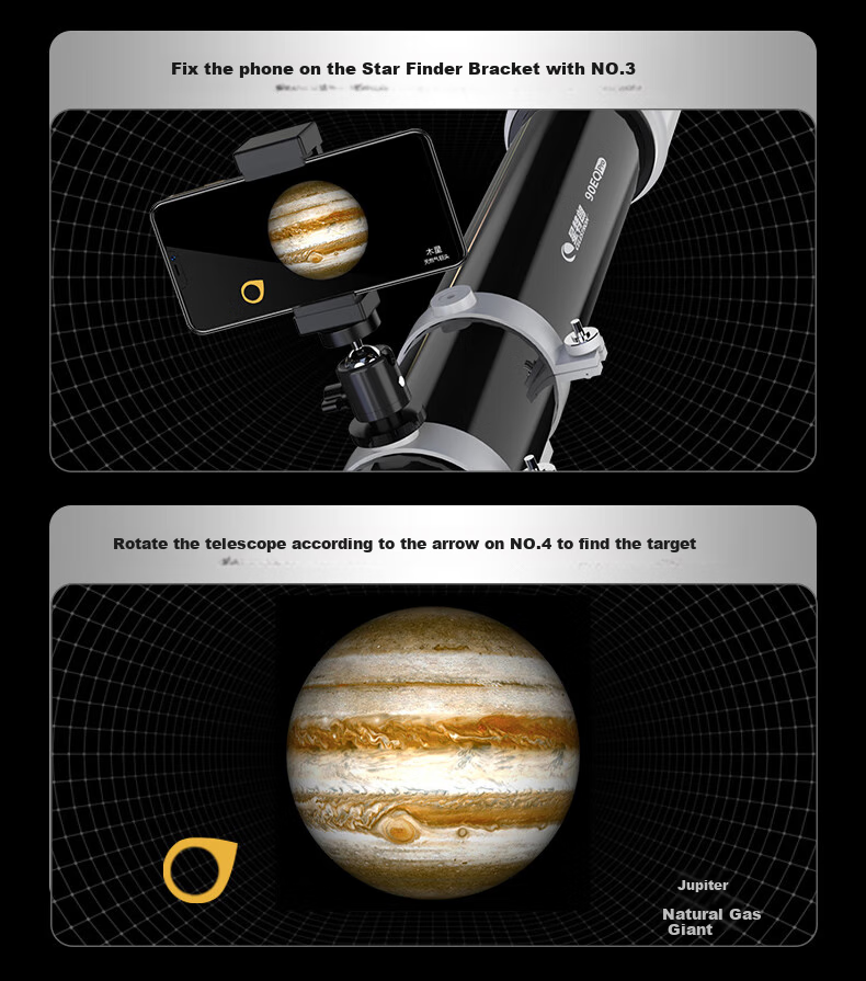 Xingtelang 90EQPro Large-Aperture High-Definition High-Magnification Professional Moon-Gazing Landscape Astronomical Telescope for Deep Space Exploration And Jupiter Viewing 29