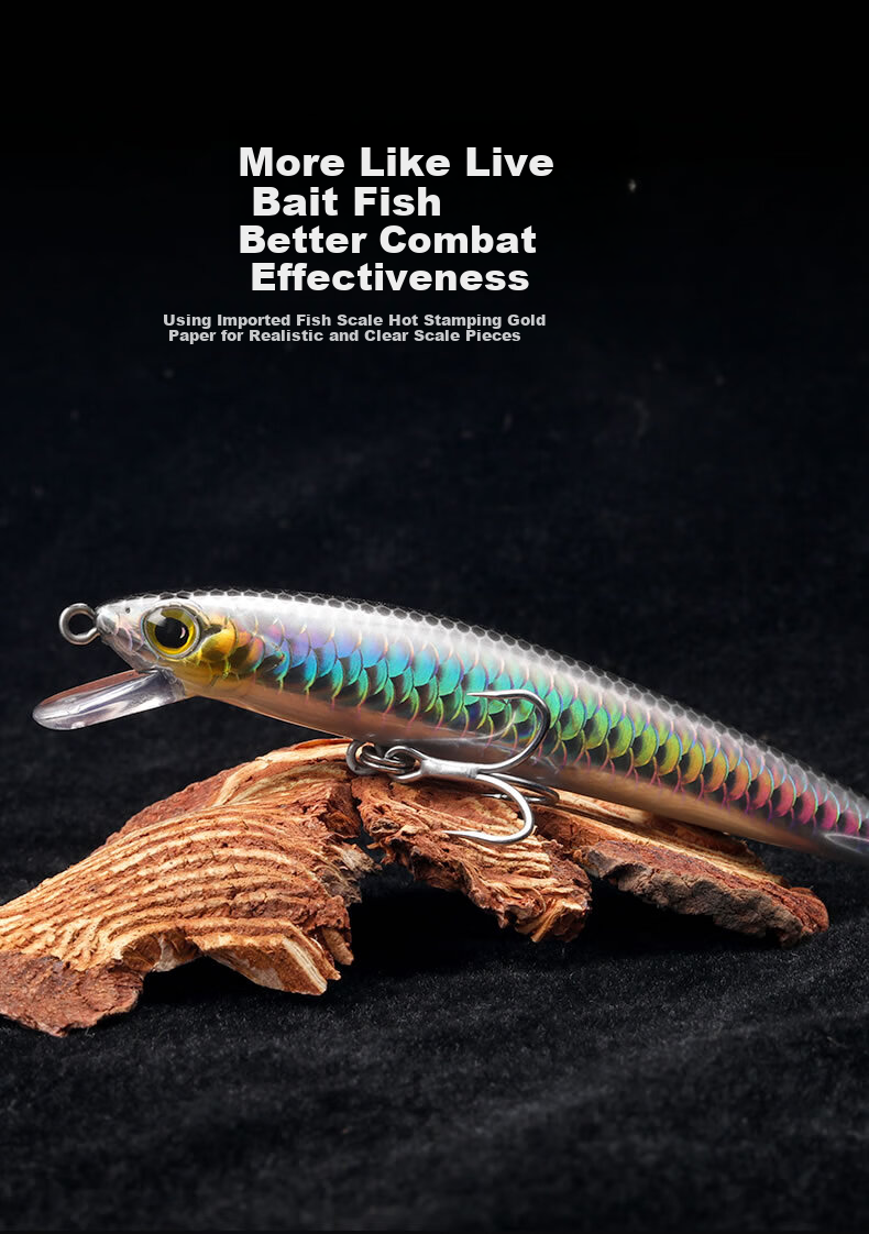 Guowangliya Lure, Suspended Shadow Hovering Minnow Long-Casting Lure, Topmouth Culter Bait, 6.5g-80mm LN06 9