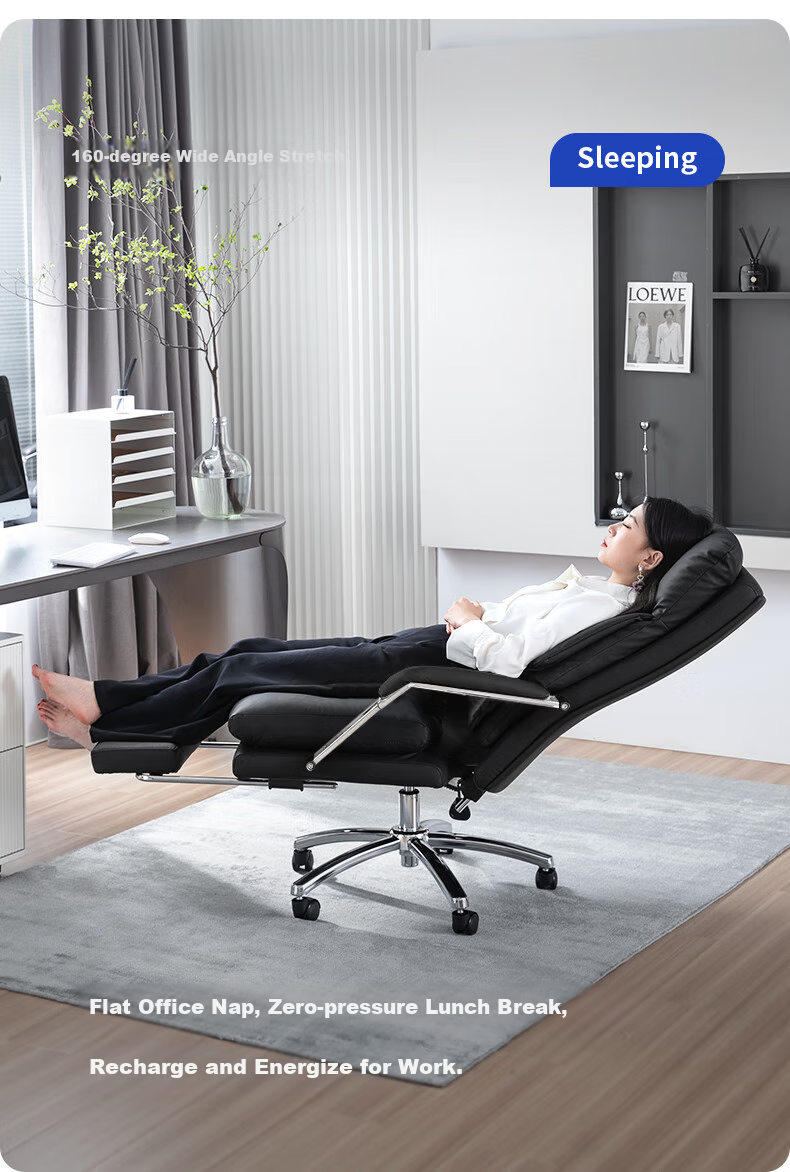 Guquan Ergonomic Office Chair, Genuine Leather Executive Chair, Reclining And Comfortable for Long Sitting, Boss Chair, Coffee Leather C570 8