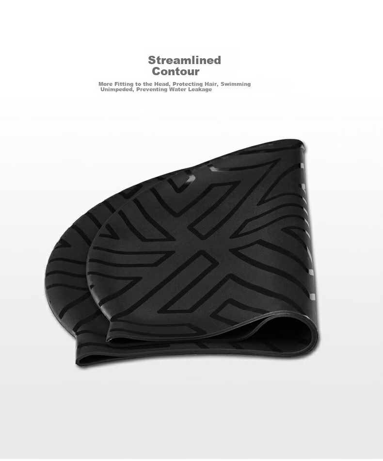 BALNEAIRE [Xiao Shunyao's Choice], Men's Silicone Swim Cap, Fashionable Dark Pattern, Highly Elastic, Waterproof, Enlarged Size, Non-Binding, MYM002 7