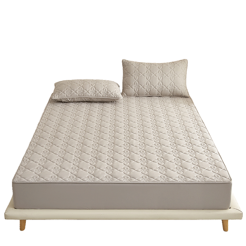 Yalu Class A Waterproof Fitted Sheet Water and Urine Resistant Mattress Protector Full Coverage Quilted Mattress Cover 1.8x2m Light Gray