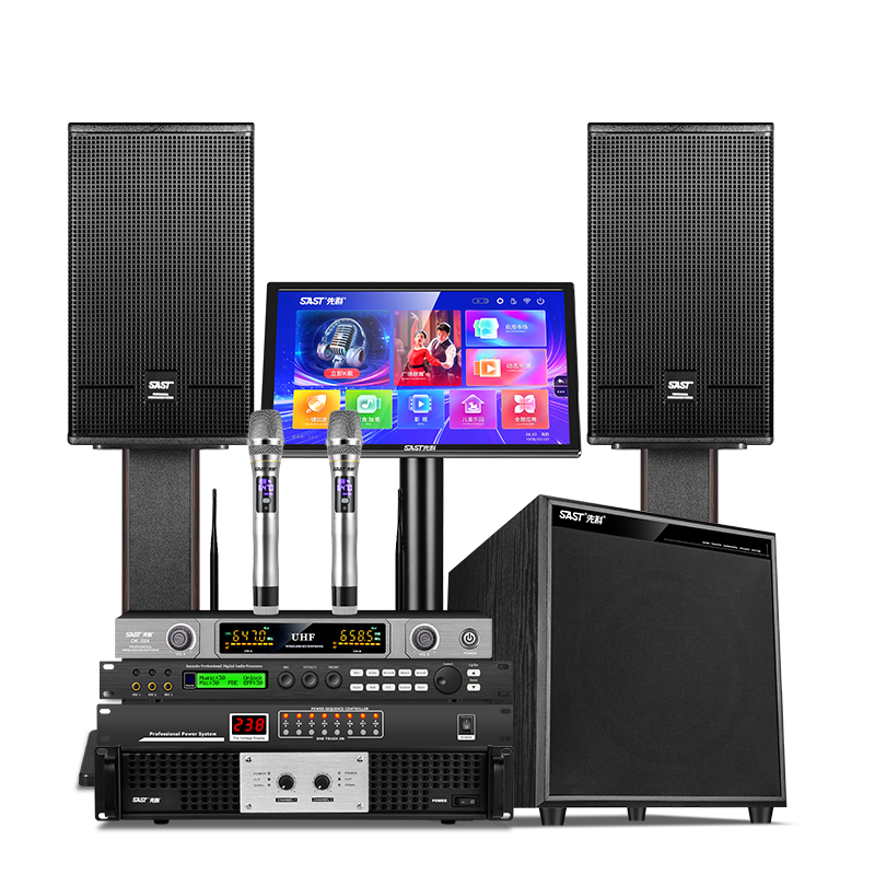 SAST Home KTV Sound System Home Theater Karaoke Machine All-in-One Smart Karaoke Speaker Professional Amplifier Bass Subwoofer Full Set CK-10
