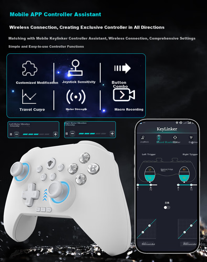 Yuyou Wireless Game Controller Switch Controller PC TV Mobile Bluetooth Android Apple Steam Xbox-Like Computer NS Dual Shadow Wonderland Monster Hunter: World 10