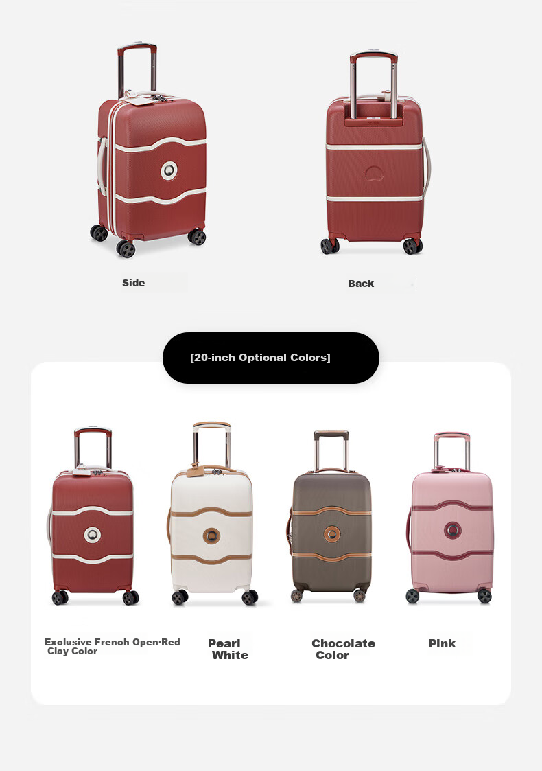 DELSEY French Luggage, Orchid Color, 24-Inch Large Capacity Suitcase with Password Lock, Business Travel Case 10