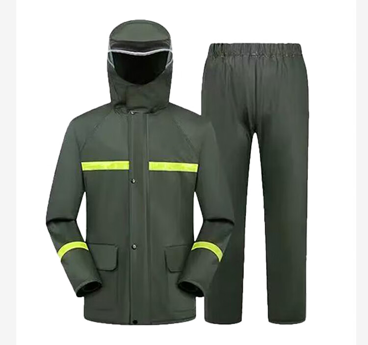 Gongqiyou Reflective Adult Raincoat Set Split Type Polyester Spring Yafang Mesh Lining Black 4XL Anti-Heavy Rain with Rain Pants for Cycling and Traffic 4
