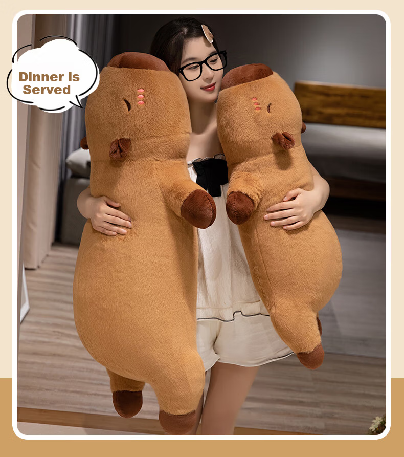 Beishangxing Capybara Plush Pillow Toy, Large Stuffed Animal Doll for Boys And Girls, Sleeping Long Pillow, Birthday Gift for Girls 2