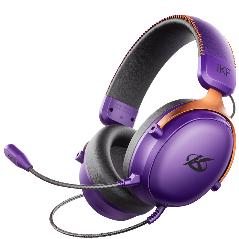 IKF V11 S USB Wired Gaming Headset Over-Ear Esports Headphones Wired Microphone 7.1 Surround Sound FPS Positional Audio Valorant CS Delta Dark Purple