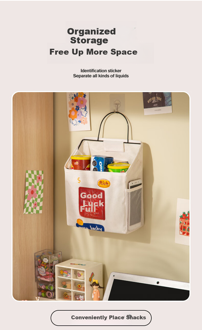 Fanyejia Dorm Bedside Storage Hanging Bag, Bedside Organizer Rack, Bunk Bed Helper for Students, Bedside Clutter Organizer Basket 4