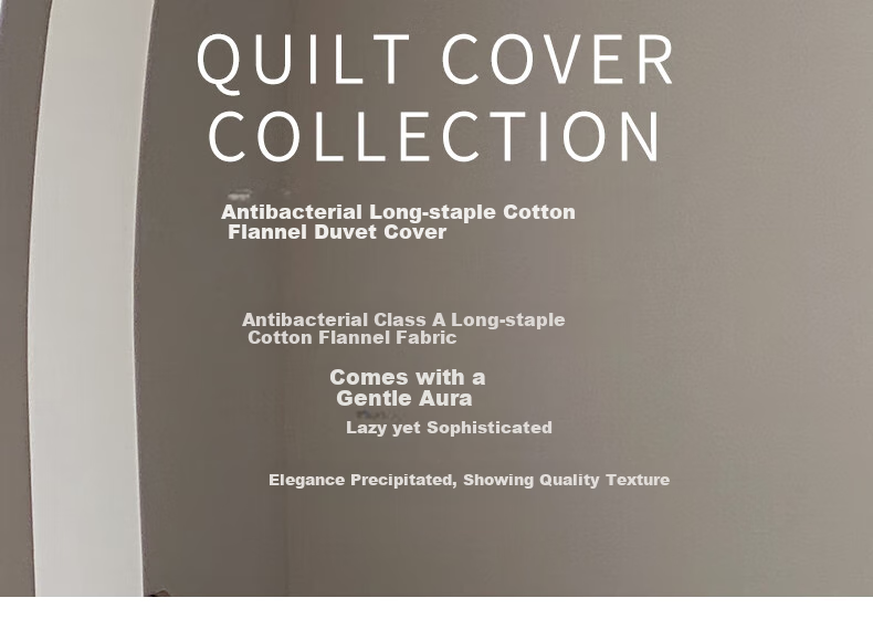 AMOR Antibacterial Class A 100-Count Long-Staple Cotton Brushed Duvet Cover, Single Piece, Pure Cotton, Chocolate Brown, 220x240cm 3