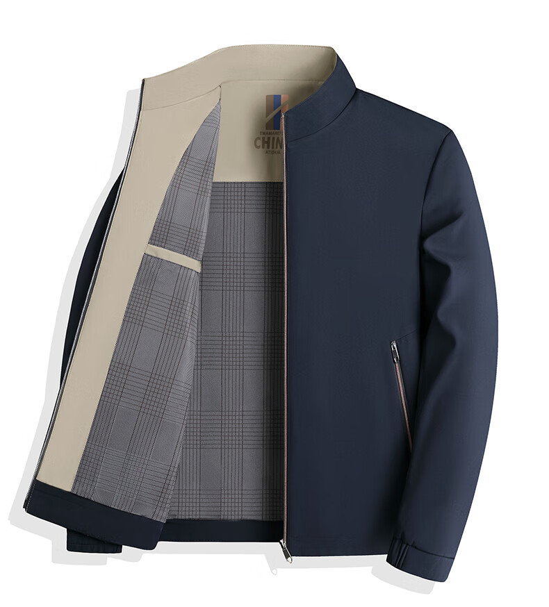 TUCANO Men's Spring Autumn Lightweight Jacket Middle-aged and Elderly Business Windproof Stand Collar Coat Dad's Executive Jacket 8