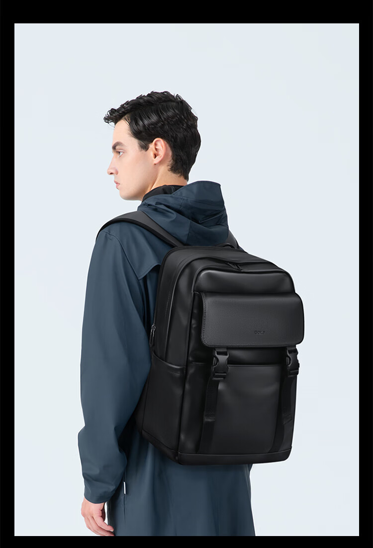 GOLF Men's Travel Backpack Unisex 15.6/16 Inch Laptop Student School Bag Soft Leather Business Backpack 4