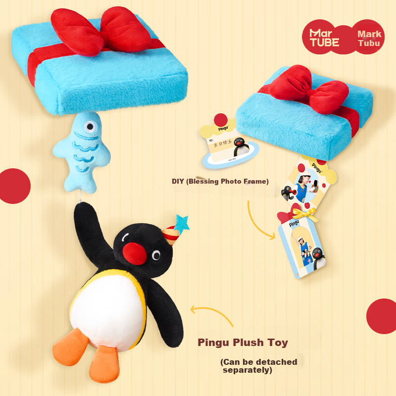 MARtube Pingu Penguin Plush Keychain Backpack Creative School Start Gift for Women Men Boys Girls Qixi Valentine's Day Gift for Boyfriend