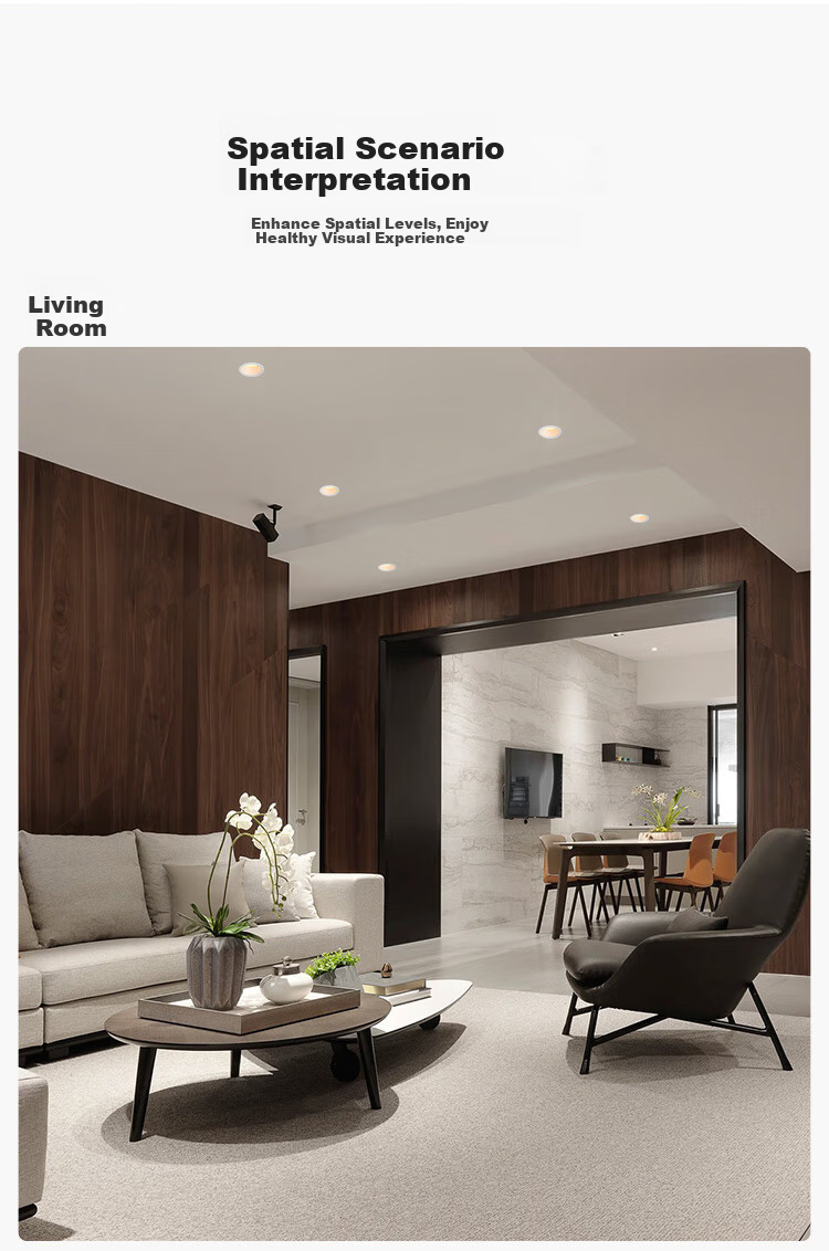 NVC LED Downlight for Living Room, Bedroom, Hallway, Recessed Ceiling Light, High CRI 7W Tri-Color [Miyu] Cut-Out 75mm 11