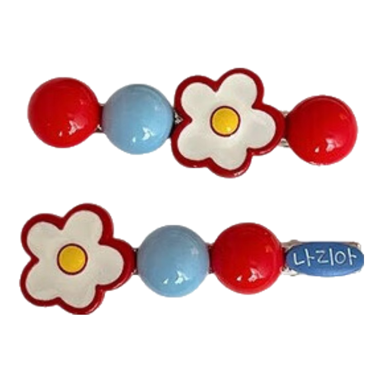 Jiaoxuefei Rock Sugar Hawthorn Flower Hair Clips Pair Women's Sweet Side Hairpins Straight Bang Clip