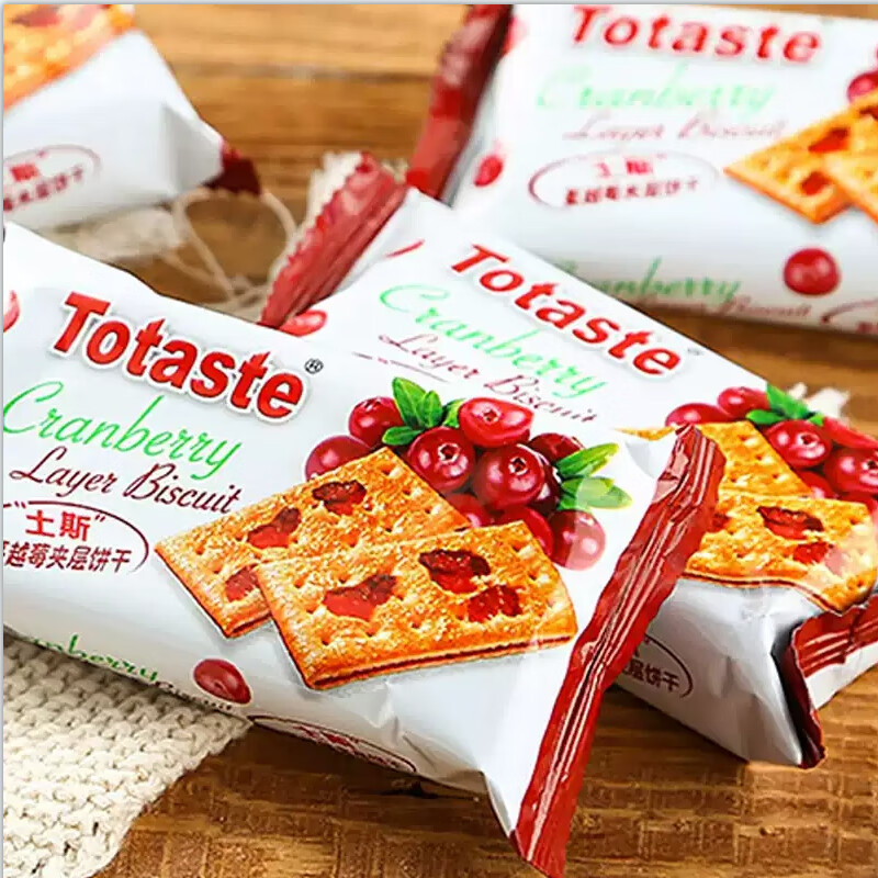 Totaste土斯蔓越莓夹层饼干360g早餐饼干蛋糕儿童孕妇解馋小零食伴手礼
