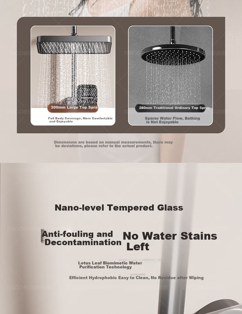 MICOE Bathroom Shower Set, S3 Series Gunmetal Gray, Multi-Functional High-Pressure Shower Head Complete Kit 12