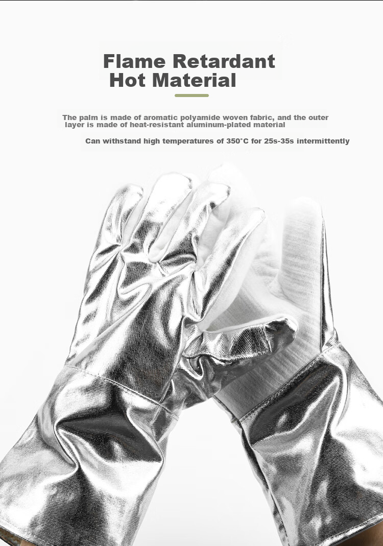 XINGGONG Heat-Resistant Gloves, Insulated, Flame-Retardant, Anti-Scalding, Microwave Oven And Baking Gloves, Protective Work Gloves, 350 Degrees, 1 Pair 3