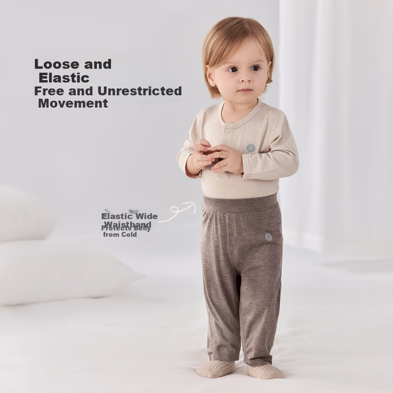 Babylove Infant And Toddler Pants, Sleepwear for Autumn And Winter, Casual Home Pants for Baby Boys And Girls, Solid Color Leggings, Warm High-Waist Autumn Pants