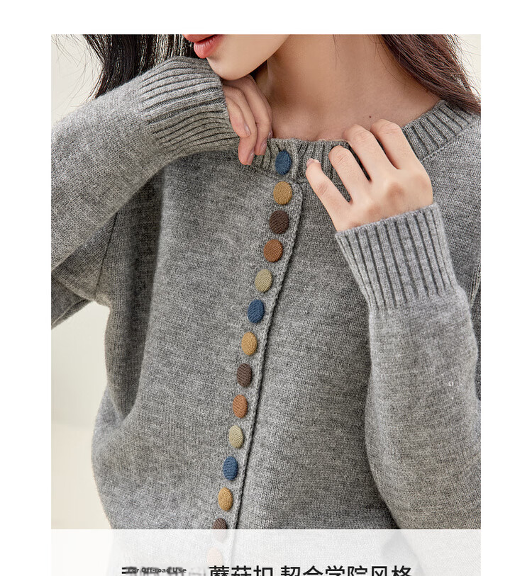 Sentubila Premium Knit Cardigan Women Autumn Winter Loose Slim Fit Petite Long Sleeve Jacket Top Dark Navy JM 4