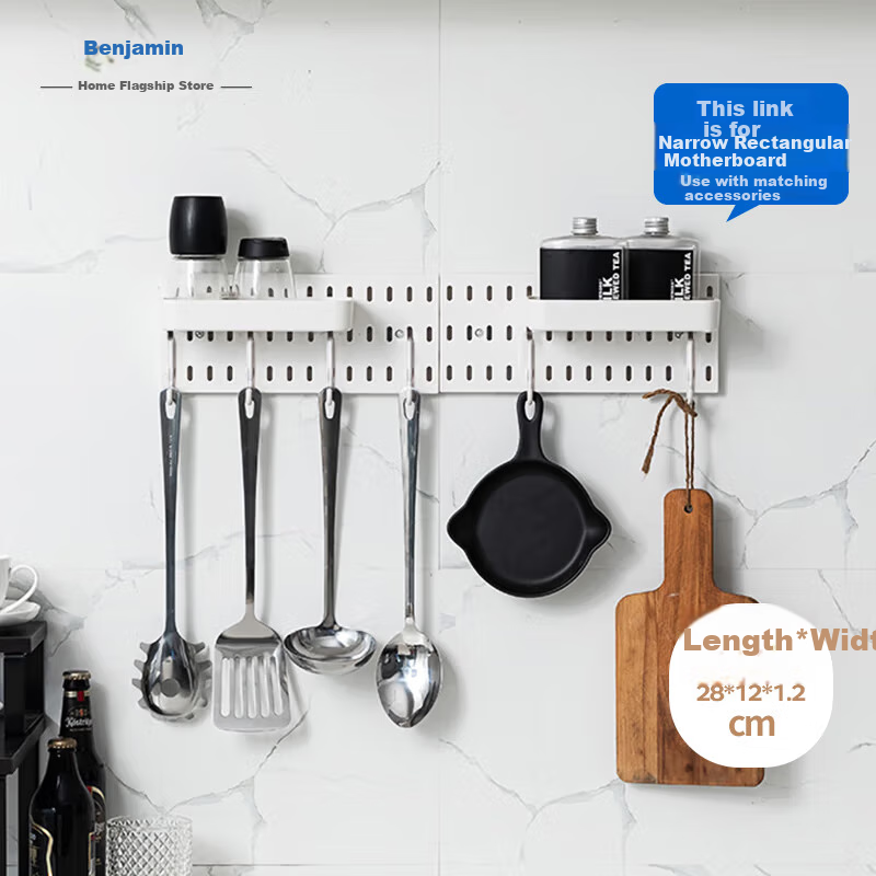 Banzheni Pegboard, No Drilling Required, Entryway Storage Table, Desktop Book And Clothes Rack, Wall-Mounted Kitchen Hooks, Storage Cabinet Accessories, Customized Set