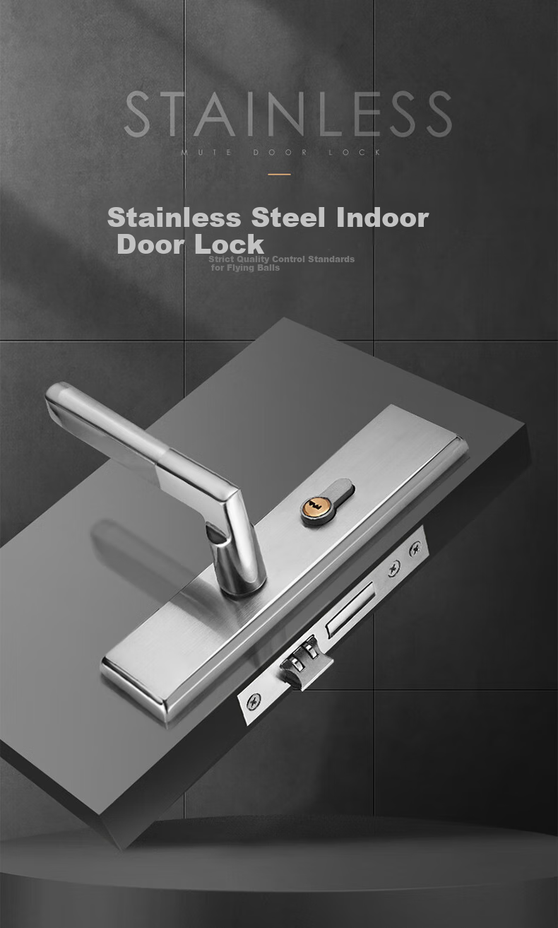 Fly.Globe Door Lock, Interior Bedroom Door Lock, Anti-Theft Stainless Steel Lock, Solid Wood Door Handle K170 5