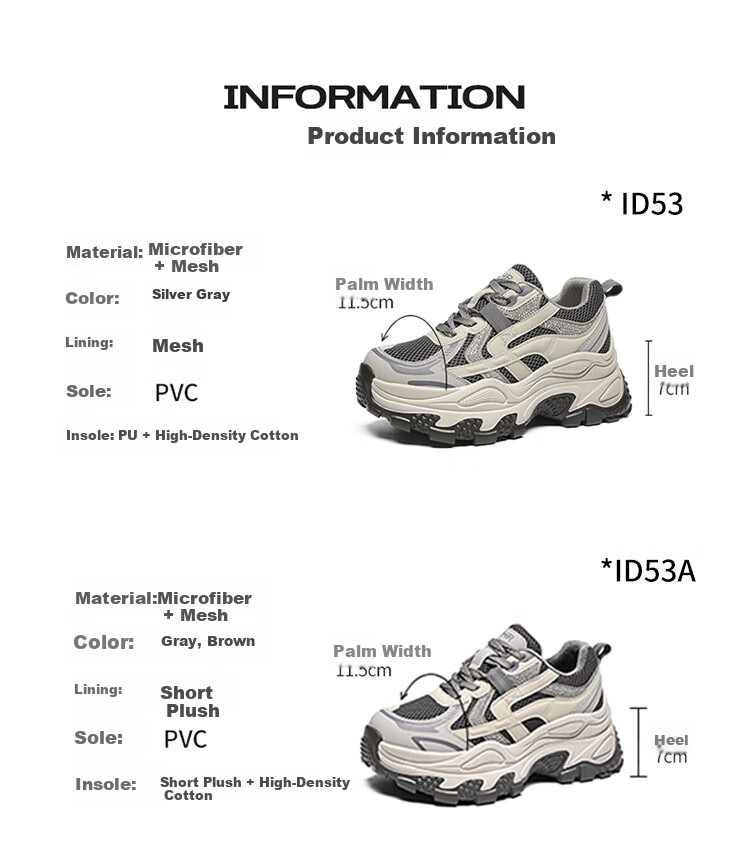 ZHR Women's Dad Sneakers Spring Autumn Lightweight Thick Sole 2026 New Casual Sports Shoes ID53 Silver Size 35 8