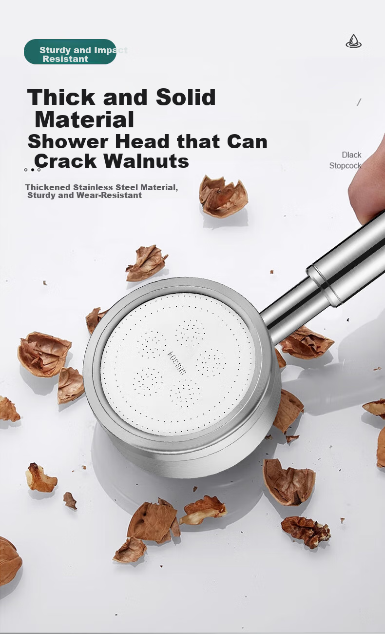 BSITN 304 Stainless Steel Pressurized Handheld Shower Head Single Nozzle Universal High-Pressure Showerhead BH032 3