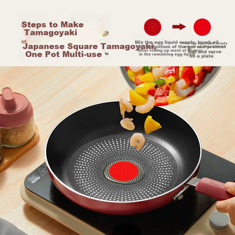 SUPOR Frying Pan, Non-Stick Fire-Red Dot Oil-Gathering Bottom Skillet, Stir-Fry Pan, 28cm Steak Pan EJ28HAP10