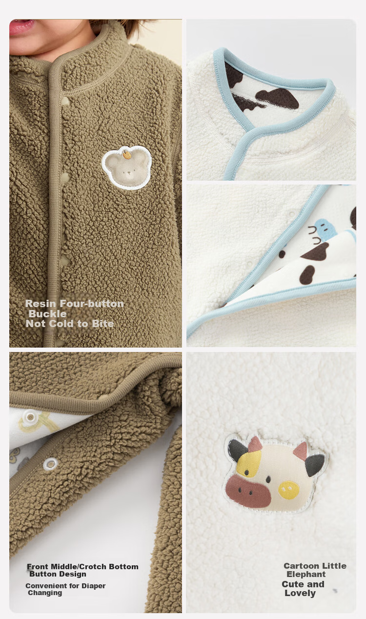 BALABALA BalaOne Baby Romper, Autumn And Winter Infant Bodysuit, Crawling Suit, Reversible, Cute, 208425120201 6