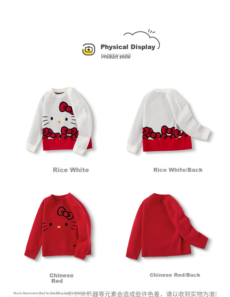 BALABALA [HelloKittyIP] Girls' Sweater, Spring And Autumn Knitted Cardigan, Cute And Sweet for Greeting Visits 7