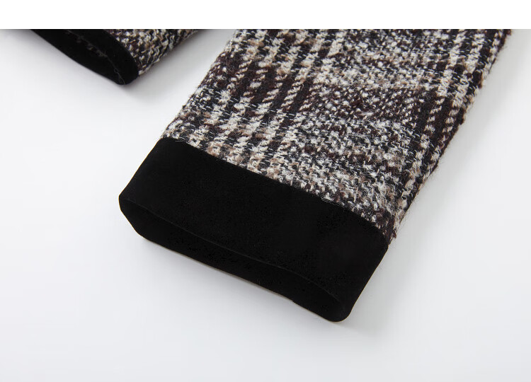 Dme Plaid Smart Fun Winter Vintage Warm Lambswool Lapel Patchwork Colorblock Loose Women's Coat 6