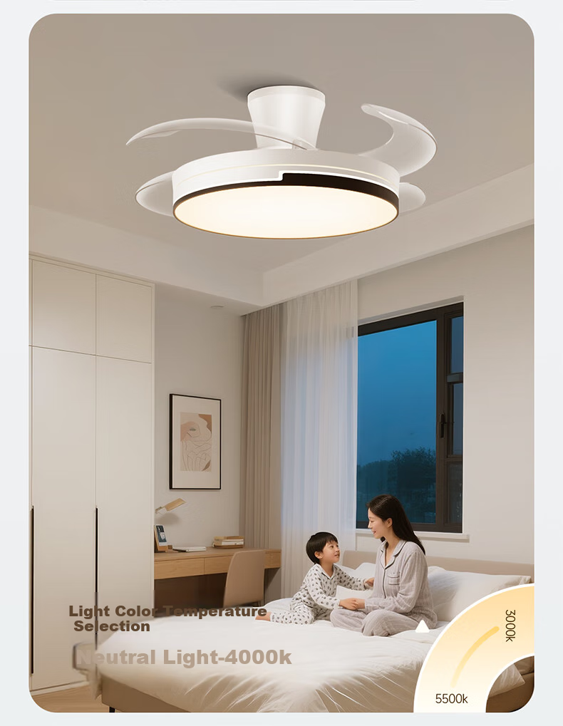 HP Fan Light Pure Eye Protection Invisible Fan Blades Dining Room Remote Dimming Integrated Ceiling Fan Light Zhongshan Lighting Zhenzhiguang 24