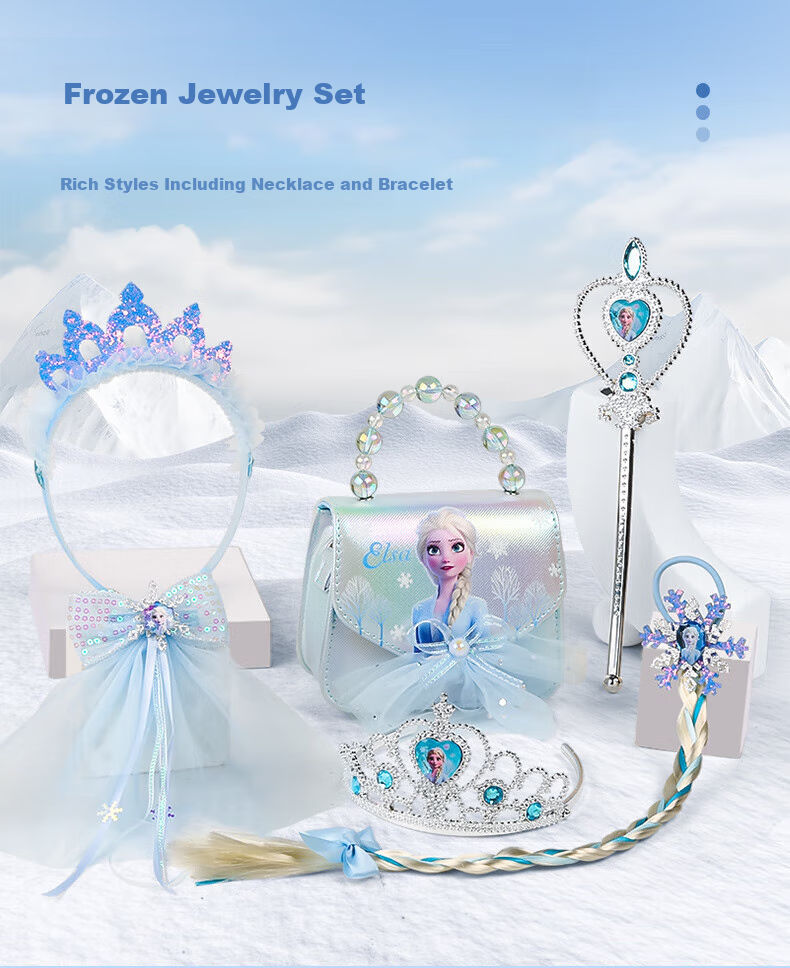 Disney Elsa Princess Bag, for Ages 6-12, 9-Year Children's Toy, Birthday Gift for Girls, 8-Year Girl's Frozen Elsa Hair Accessories 5