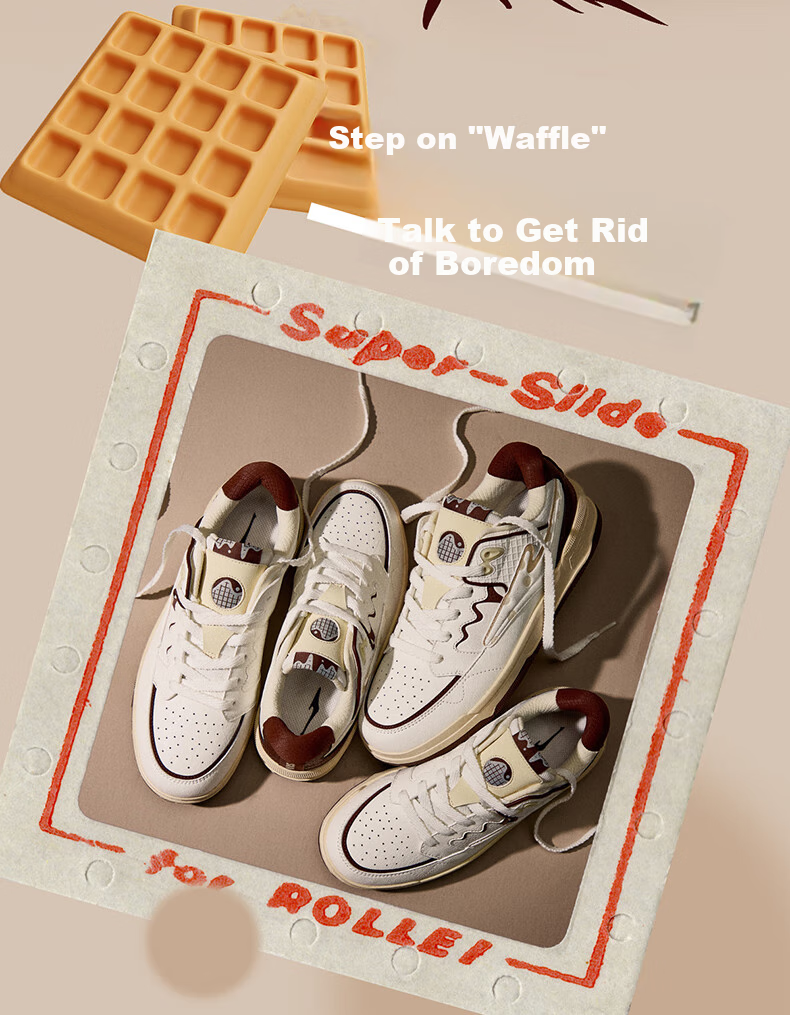 ERKE Men's Skateboard Shoes, Summer New Style Breathable Versatile Casual Shoes Comfortable Sneakers | Wushuang 3.0 - Waffle 3