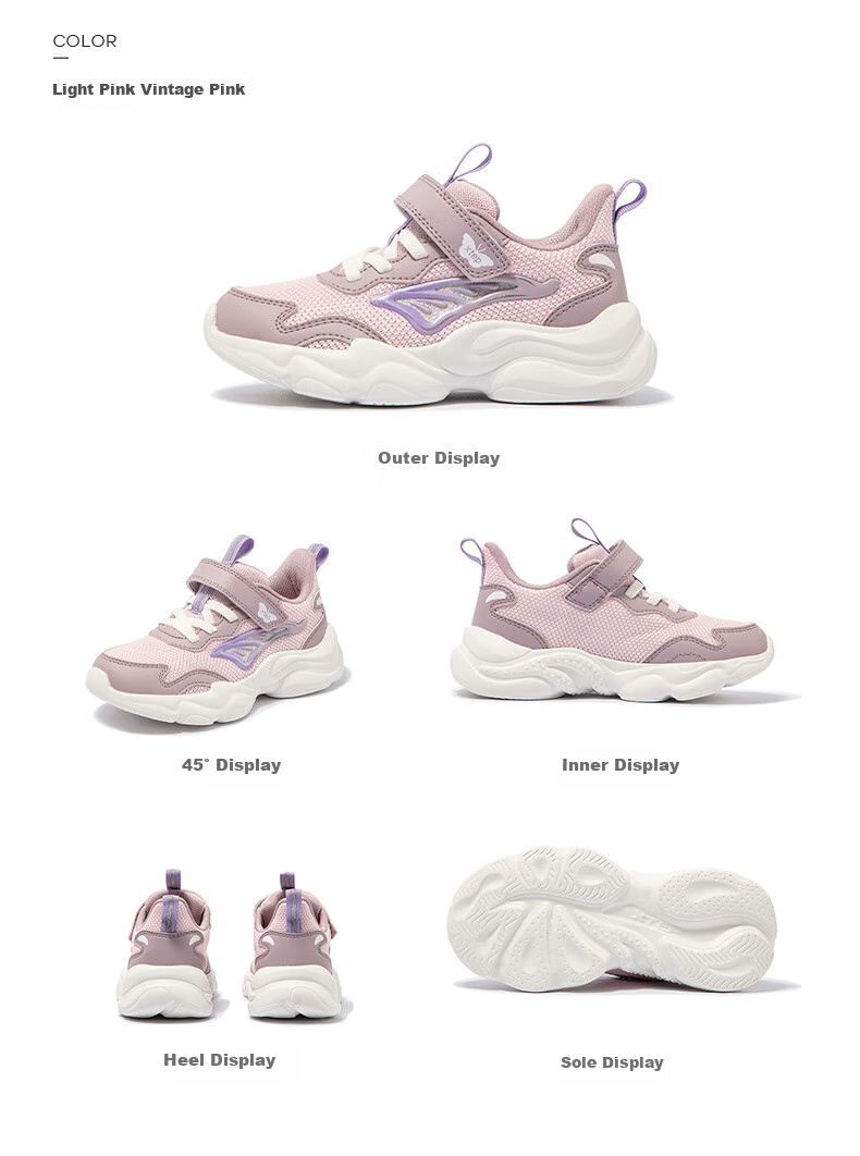 XTEP Kids Shoes Small Wings Print Soft Sole Casual Shoes for Boys and Girls Off-White/Snow Blue Purple Size 29 15