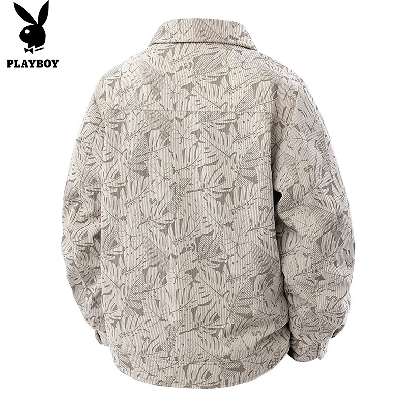 PLAYBOY Men's Corduroy Jacket Casual Workwear Light Khaki M Autumn Winter