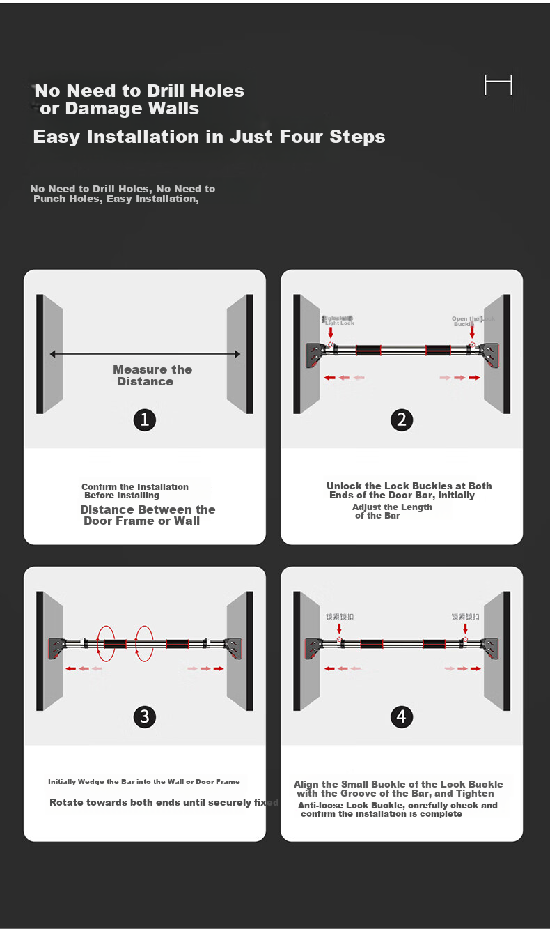 PROIRON Pull-Up Bar for Home Use, Indoor Door-Mounted Single Bar Fitness Equipment for Adults And Children without Drilling 3
