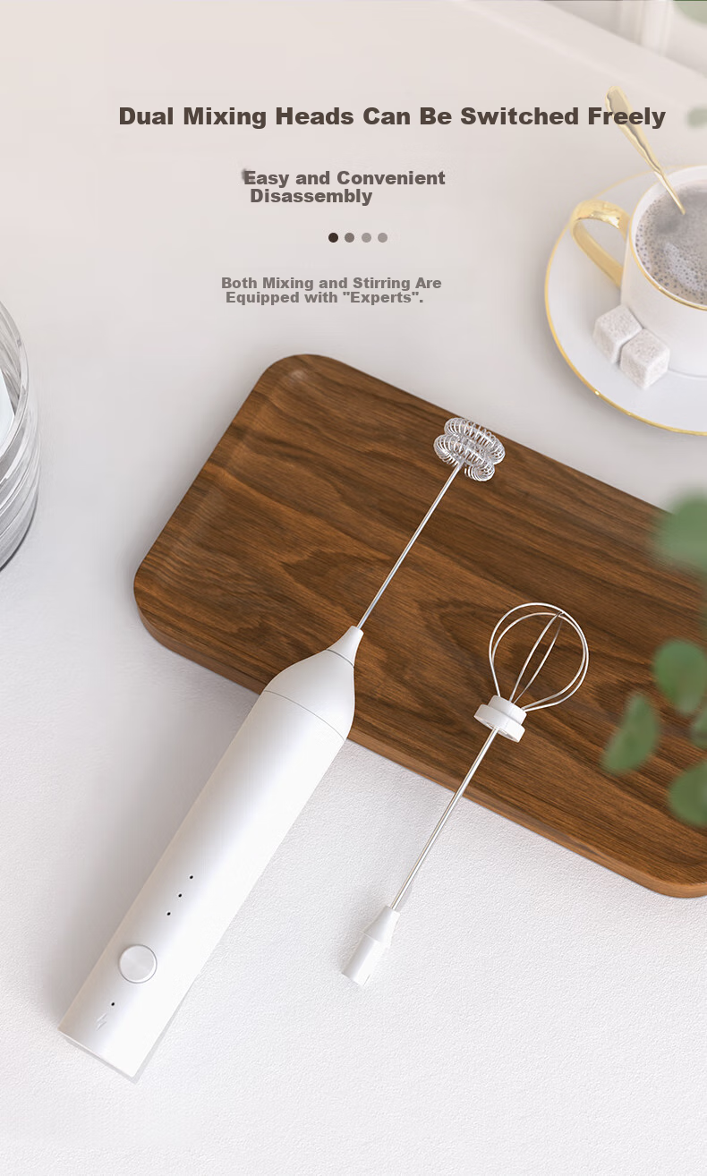 CLITON Coffee Milk Frother, Electric Whisk, Rechargeable Coffee Foam Maker, Mixing Stick, Mixer, Milk Frother 3