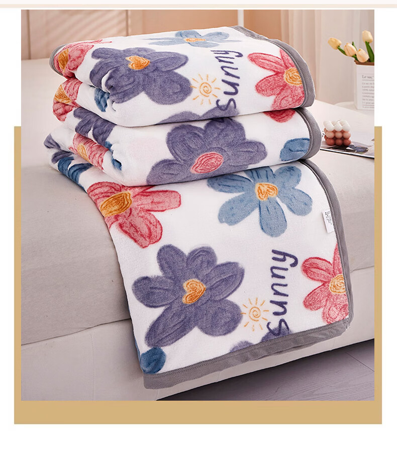 MUJI Thickened Flannel Blanket Office Nap Blanket Thin Quilt Air Conditioning Blanket Cloud Mink Velvet Throw 150*200cm 5