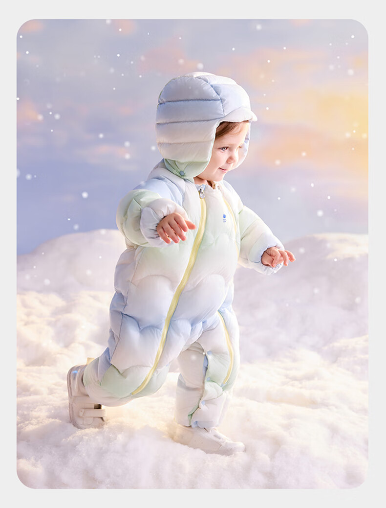 Babycare Kids Down Jacket Autumn Winter White Duck Down Warm Children's Lightweight Outerwear Baby Romper Mint Sky 80 33