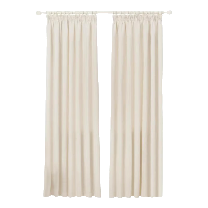 Ali Cotton Linen Cream-Colored Curtains, Japanese Style for Living Room And Bedroom, High Light-Blocking, Heat-Insulating, Sun-Protective, with Hooks, Width 2.0 Meters * Height 2.2 Meters