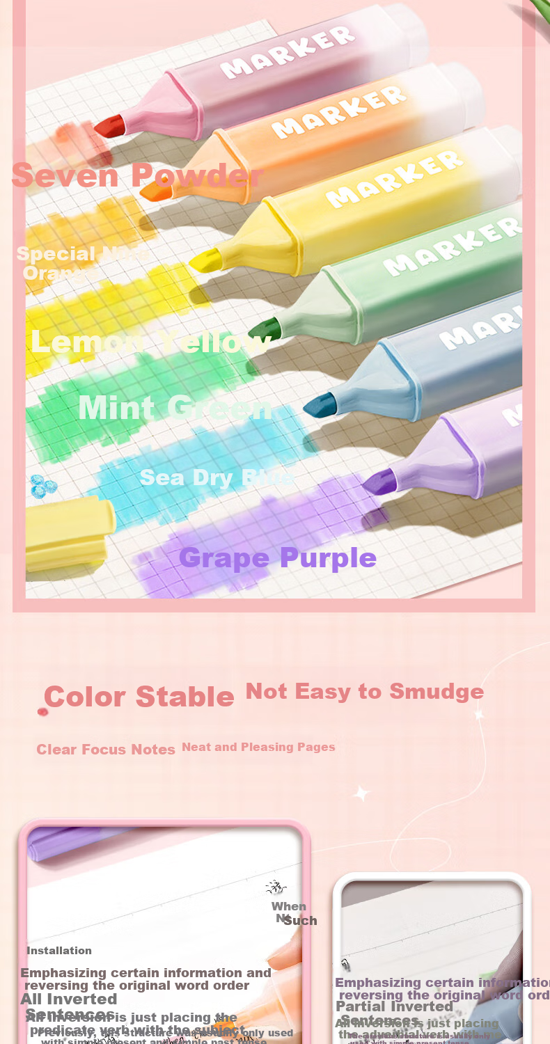 Shuxing Highlighters, Journal Pens, Marker Pens for Handbooks, Light-Colored Eye-Friendly Markers, Aesthetically Pleasing Colored Pens for Note-Taking And Emphasis, Student Pens, 4 Pcs/box, 3 Boxes 3