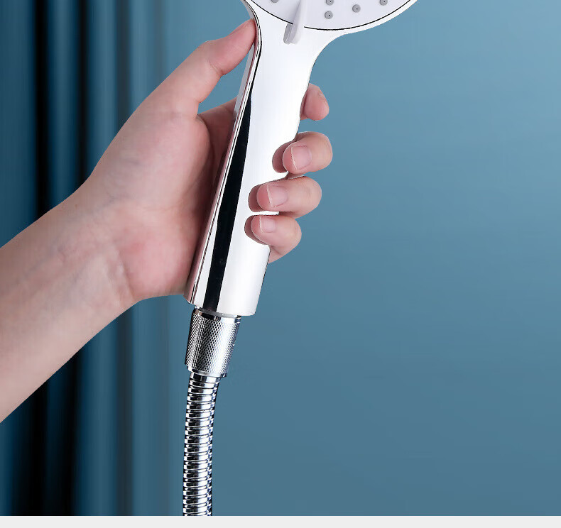 Meiqisheng [Germany] Large Panel Five-Level Pressurized Shower Head Single Spray Silver White 1