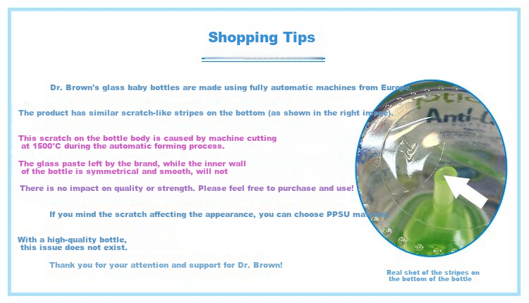 Bulangboshi Glass Replacement Bottle 270ml, Mom's Breast Milk Storage Bottle, Original Wide-Mouth Body, Xiaoliao 6