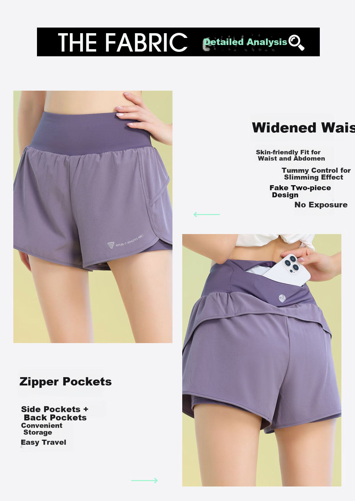 Baisirong Outdoor Running Shorts for Women, Quick-Drying Breathable Slimming Anti-Chafing Running Shorts, High-Waist Thermal Underwear 3
