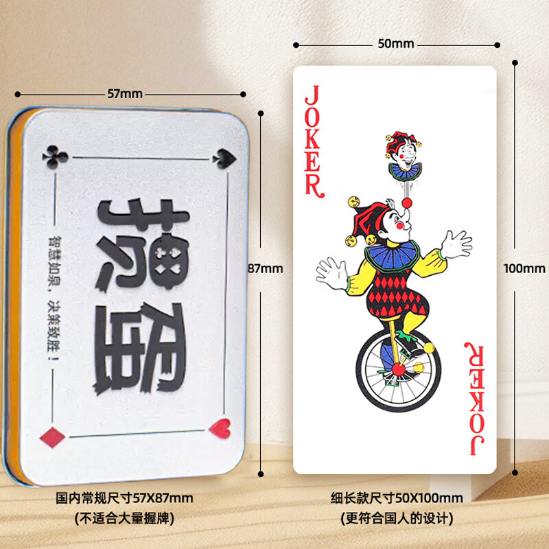 Play World PVC Plastic Waterproof Durable Narrow Edition Playing Cards for Guandan Game