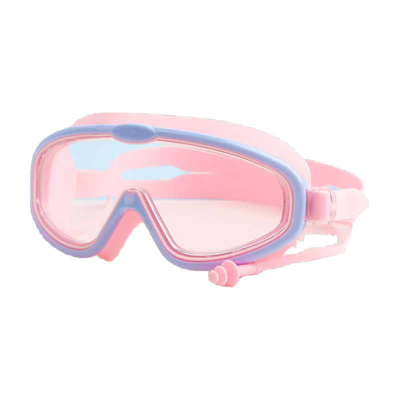 COOKSS Kids Swimming Goggles Boys Girls Waterproof Anti-Fog HD Large Frame Diving Glasses Baby Shampoo Shield Pink